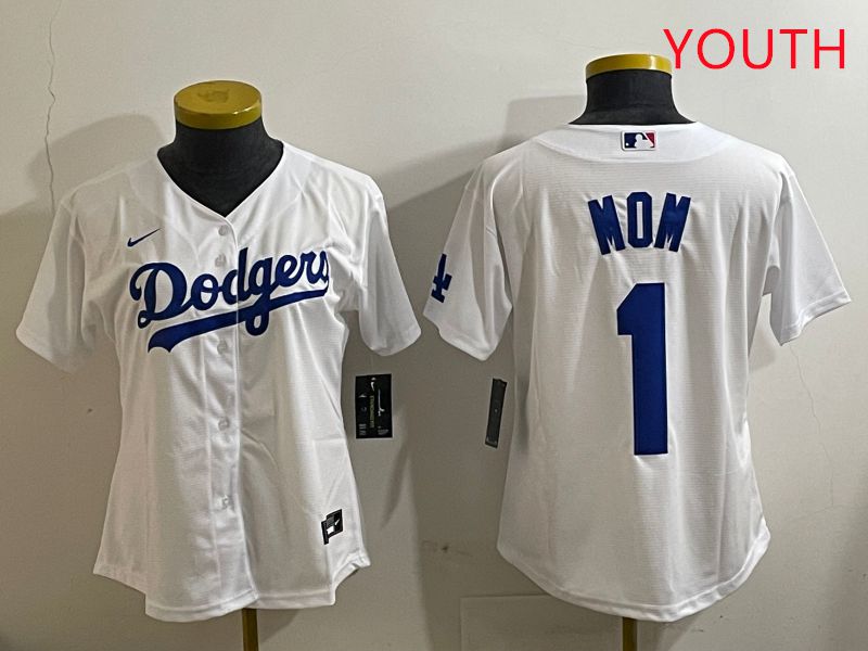 Youth Los Angeles Dodgers 1 Mom White Game 2025 Nike MLB Jersey style 11